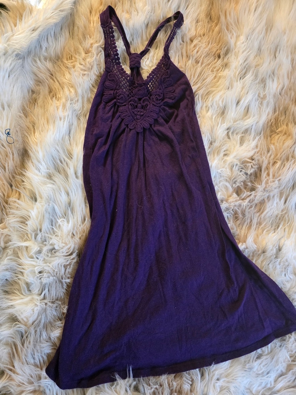Xhilaration Purple Crochet Halter Swim Coverup